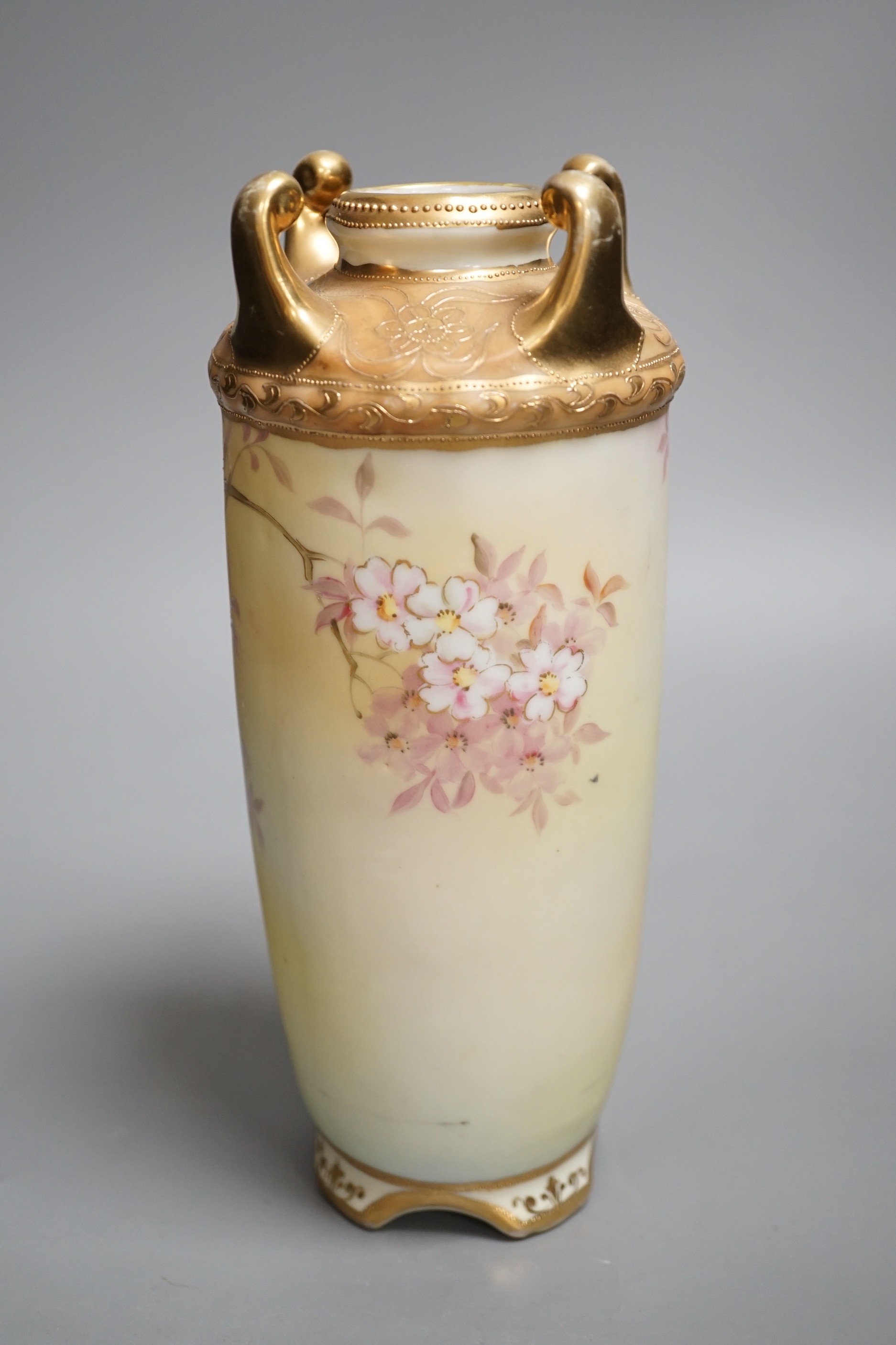 A Noritake floral vase, 23.5cm high